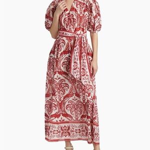 Farm Rio 
FARM Rio Tropical Cameo Puff Sleeve Cotton Maxi Dress in XS